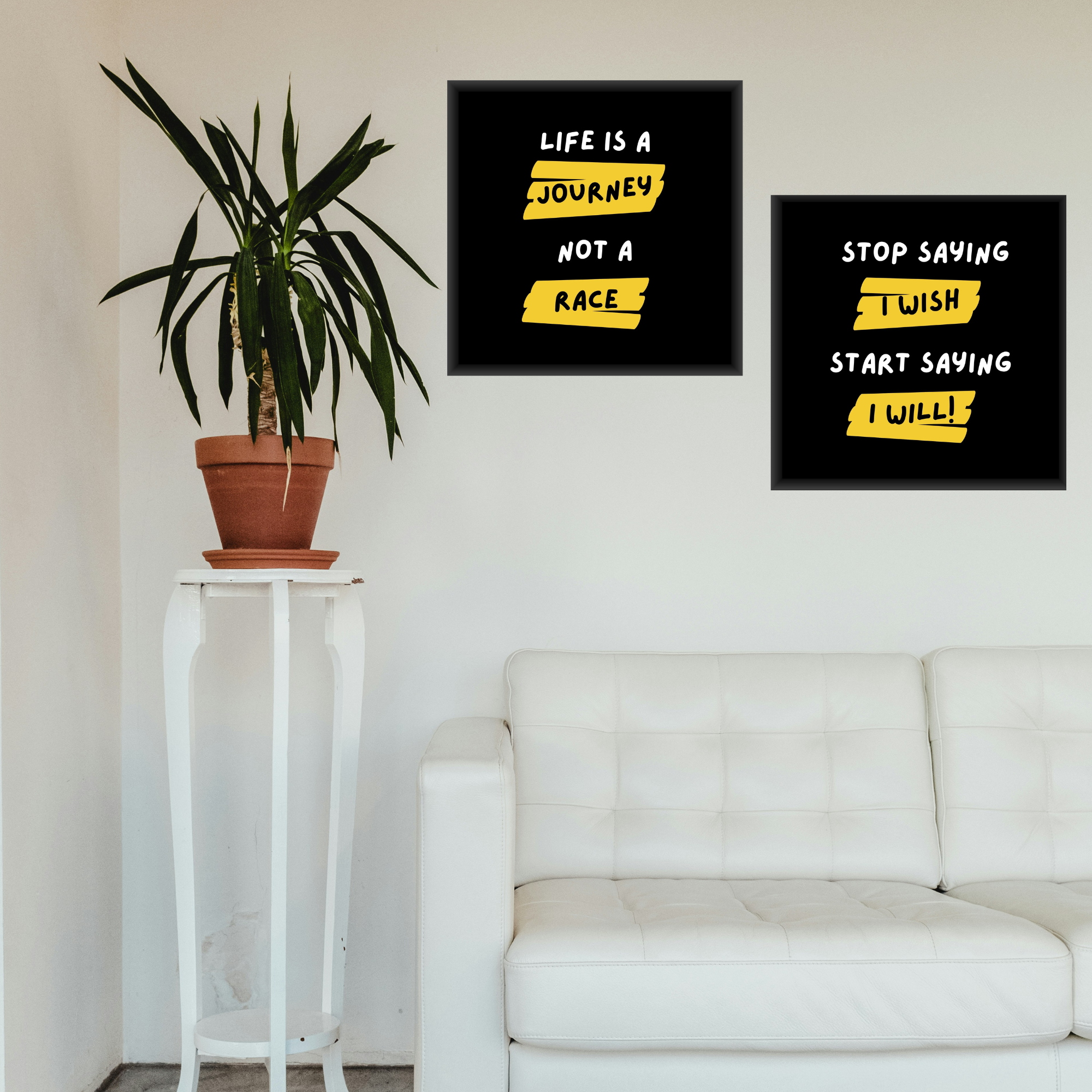 Set of 2 Life Changing Motivational Art Frames