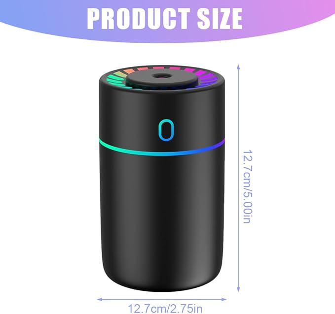 Portable Humidifier with RGB Ambient Color Effects &Speed control 230ml