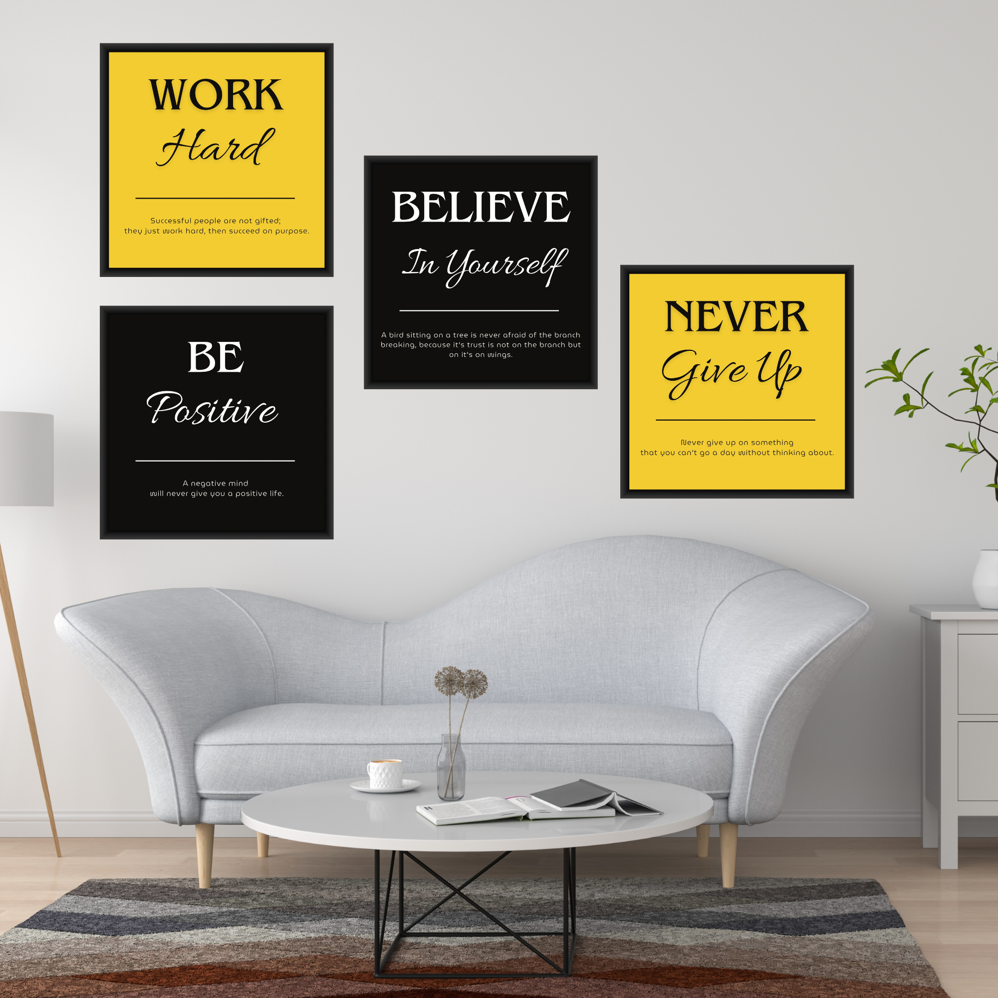 Set of 4 Motivational Quotes Bundle