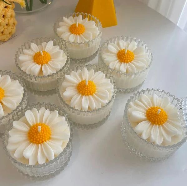 Daisy flower aroma candle