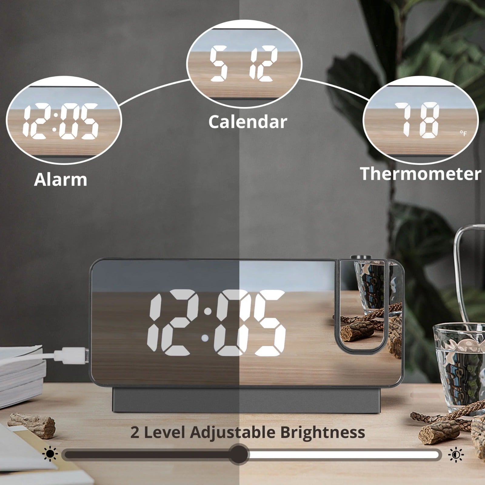 Smart LED Digital Projection Alarm Clock Electronic Alarm Clock ⏰