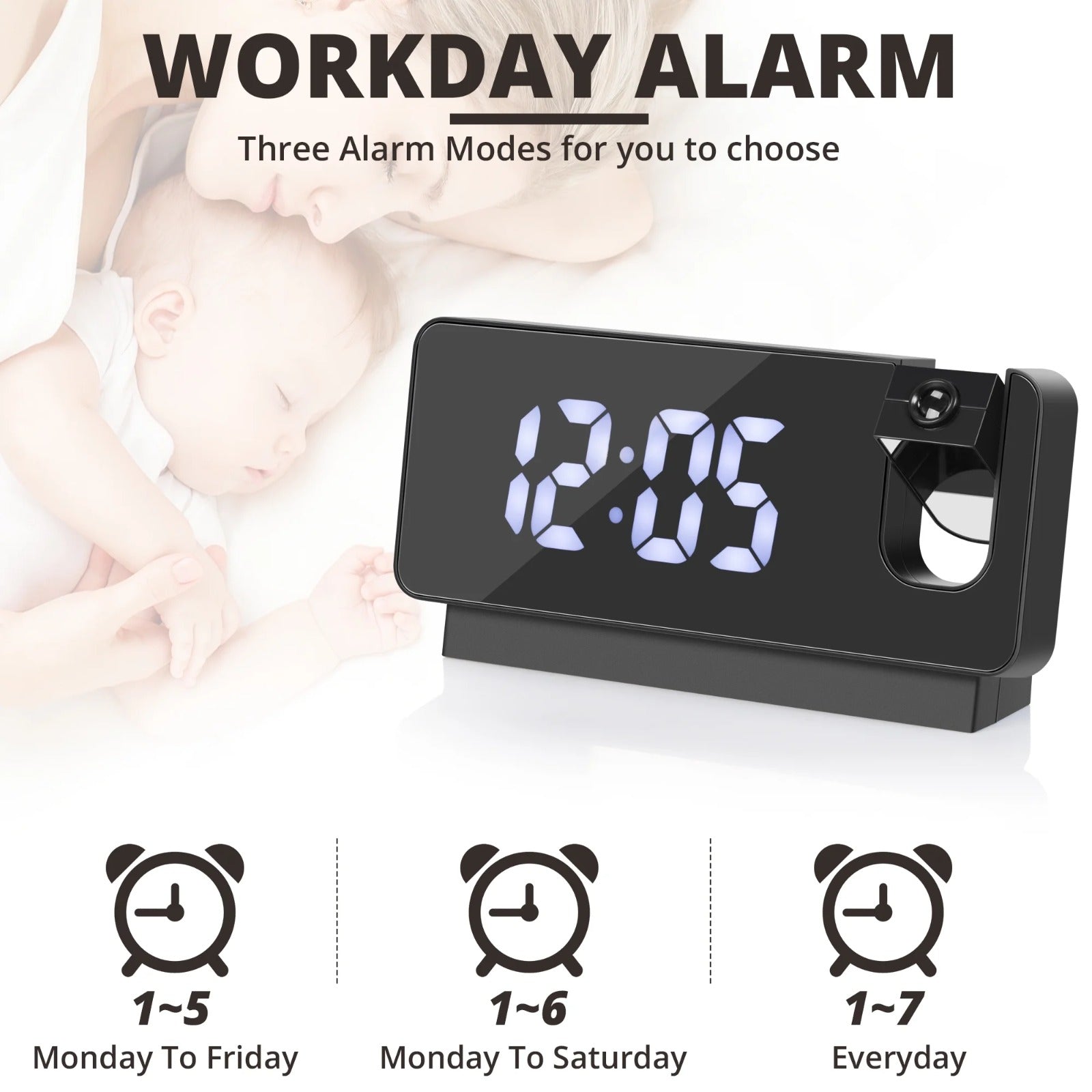 Smart LED Digital Projection Alarm Clock Electronic Alarm Clock ⏰