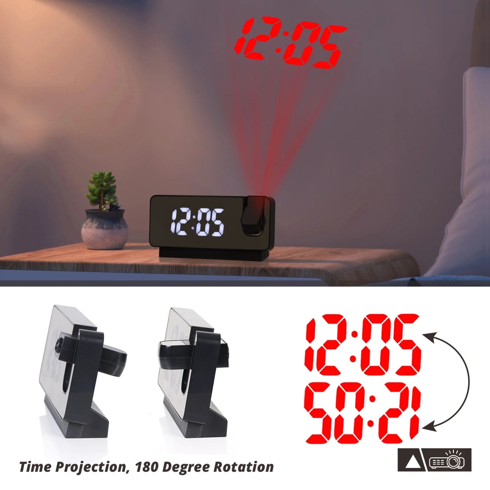 Smart LED Digital Projection Alarm Clock Electronic Alarm Clock ⏰