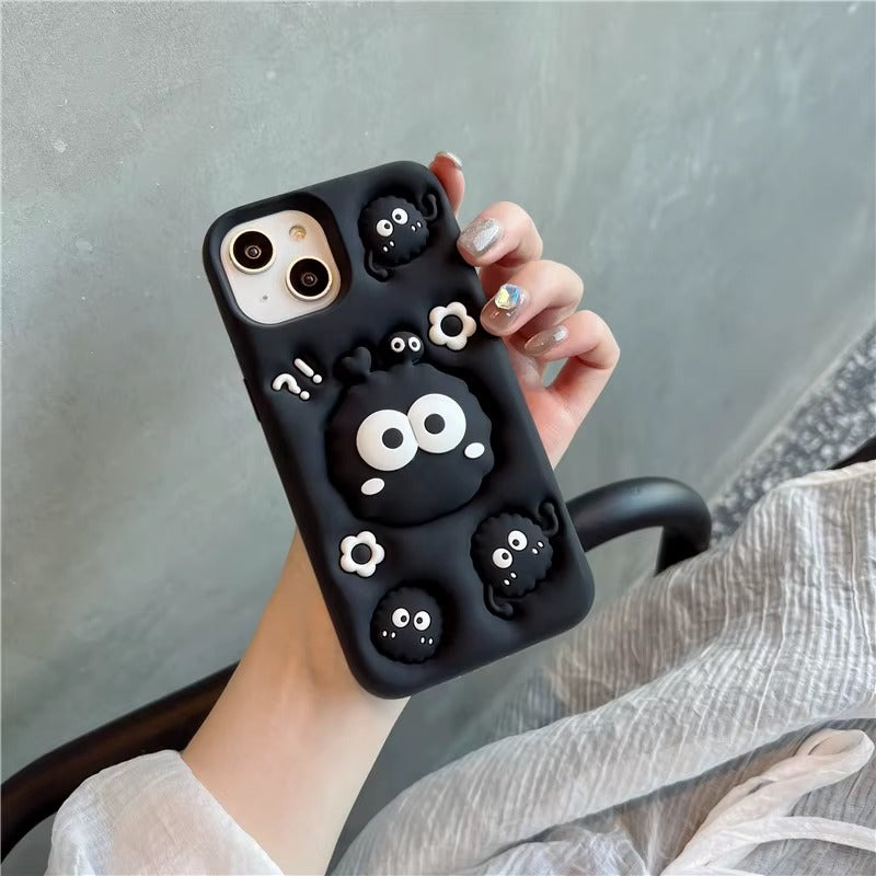 Cute Cartoon Silicone with Pop-Socket Kickstand