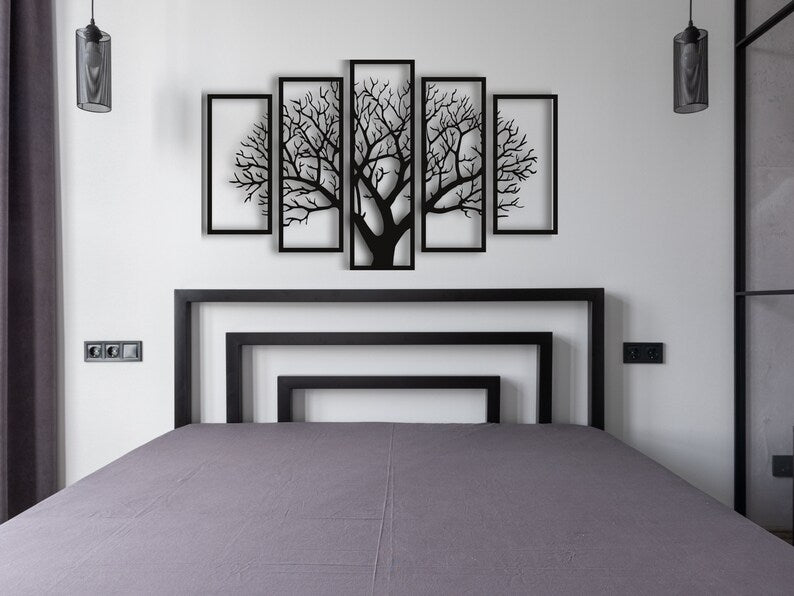 Five Frames Tree 3D art Decor for Walls